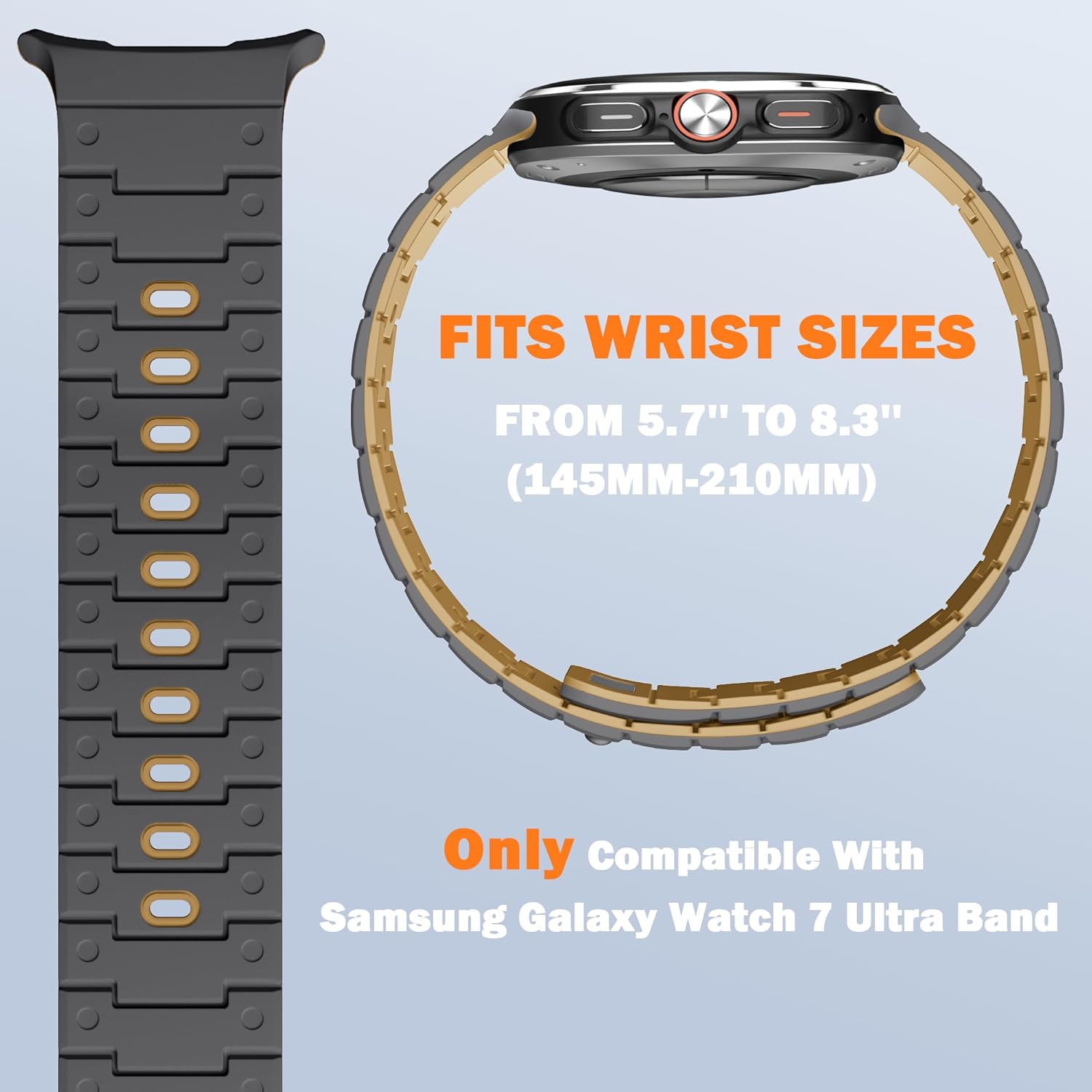 Bandletic Magnetic Silicone Watchband Compatible with Samsung Galaxy Watch Ultra 2(2025)/Ultra(2024) Bands, Soft Sport Silicone Strong Magnets Straps Women men for Galaxy Watch Ultra Bands 47mm