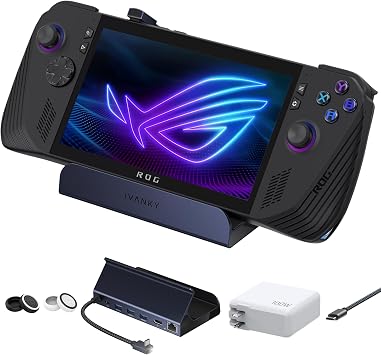 iVANKY 4K@144Hz Legion Go/ROG Xbox Ally X/ROG Ally/Steam Deck Dock | 8-in-1 Hub Docking Station, 1 Gbps HDMI Ethernet, USB-A 3.0 100W Charging USB-C Port for Valve Stream Deck, with 100W Charger