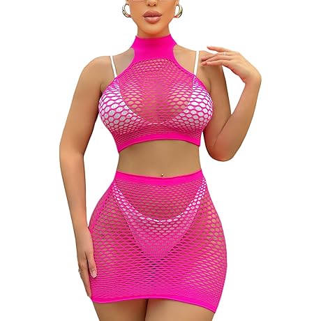 Women's Sexy Fishnet Mini Dress