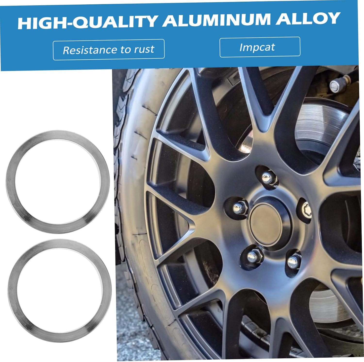 ULTECHNOVO 4pcs Aluminum Alloy Hub Centric Rings 60.1mm to 73.1mm Silver