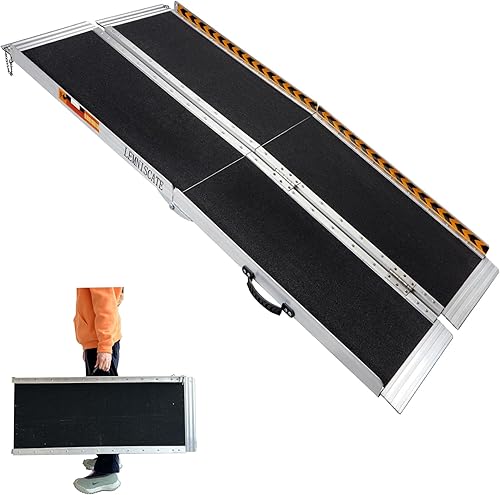 LEMNISCAT Rampa para silla de ruedas de 5 pies, rampas portátiles para sillas de ruedas para escalones, rampas plegables de aluminio antideslizante