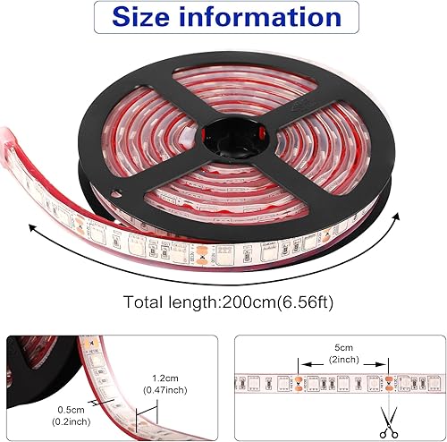 Miniatura 3 de Tira de luces LED marinas, 12 V, 6.56 pies, IP68, impermeable, luces LED subacuáticas, luz interior de barco, luces de cubierta de barco, luces de