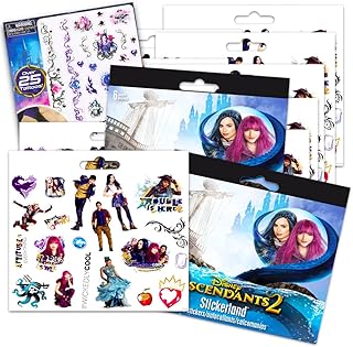 Disney Descendants Stickers Party Pack Bundle - Over 240 Descendants Stickers with Descendants Tattoos (12 Sticker Sheets, Descendants Party Supplies)