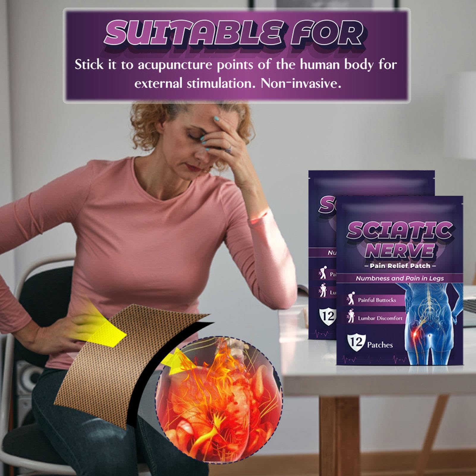 Patch Becken - Plâtre pour les nerfs pelviens, relaxant et nettoyage pour les muscles et les os, Support | Patch de soins pelviens pour nerfs pelviens