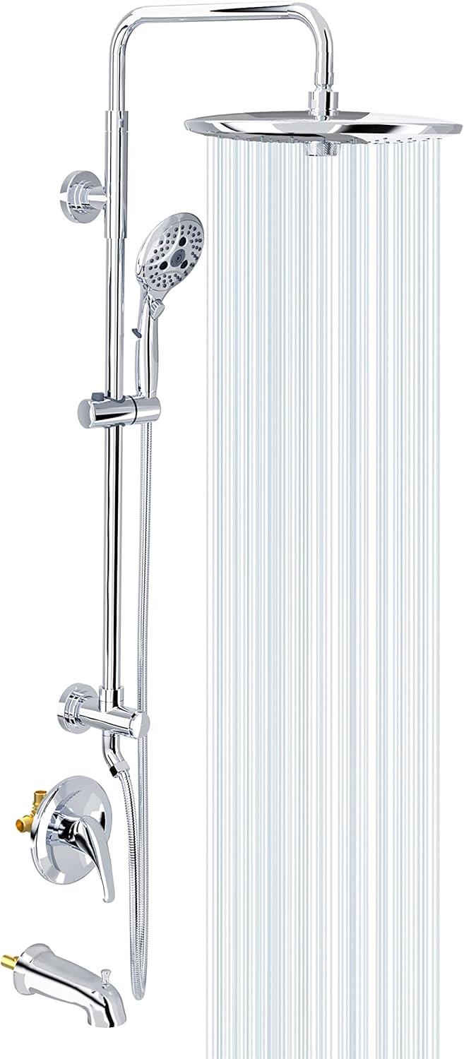 SR SUN RISE Adjustable Exposed Shower System with Tub Spout 10 Inch 3Function