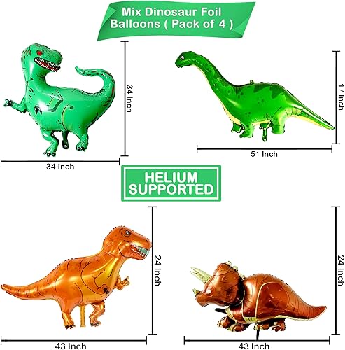 Miniatura 3 de KatchOn Globos gigantes de dinosaurio – 51 pulgadas, paquete de 8 | Letras de globos de rugido, decoraciones de fiesta de dinosaurios | Globos de