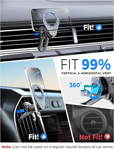 Miniatura 5 de eSamcore Se adapta a MagSafe - Soporte de teléfono magnético para ventilación de automóvil, imanes N52, clip de soporte de teléfono celular para