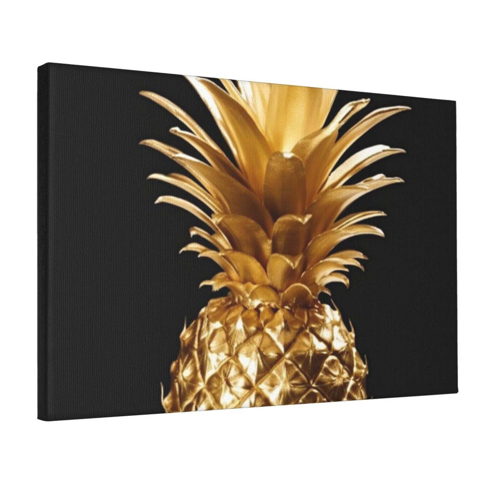 DWVTSLH Gold Pineapple Poster Paintings Canvas Wall Art Bedroom Prints Home Decor Hanging Picture Modern Home Artworks Aesthetic for Living Room Office Wall Decor 12x18in Unframed