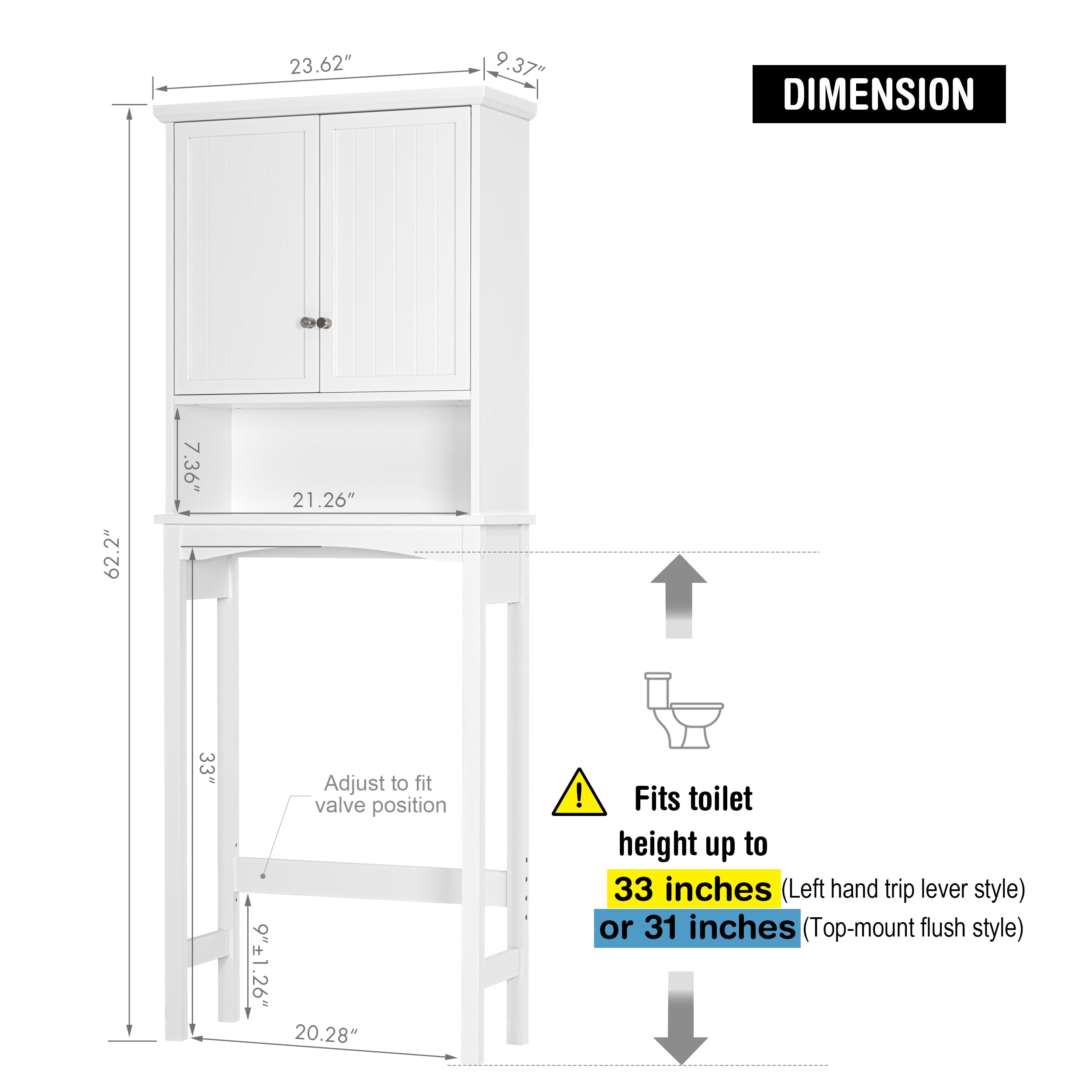 とうみ　綺麗　室内保管 Beautiful Fluted Over-The-Toilet Storage Cabinet, Warm Honey