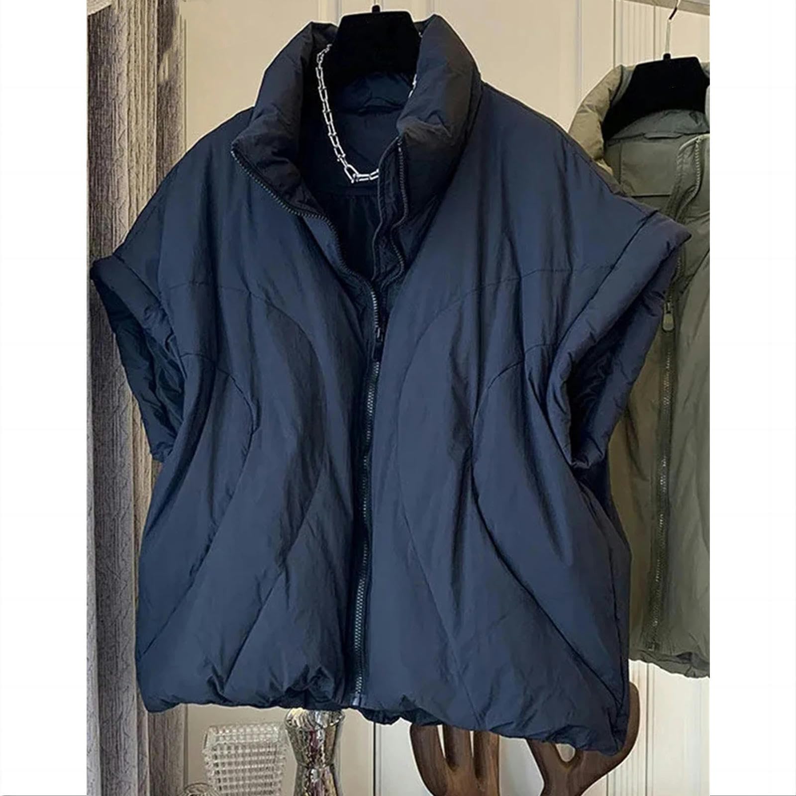 MdybF Chaleco Mujer Chaleco Chaqueta Sin Mangas Para Mujeres Otoño E Invierno Mujeres Grandes, Relajadas, Casuales, Cálidas