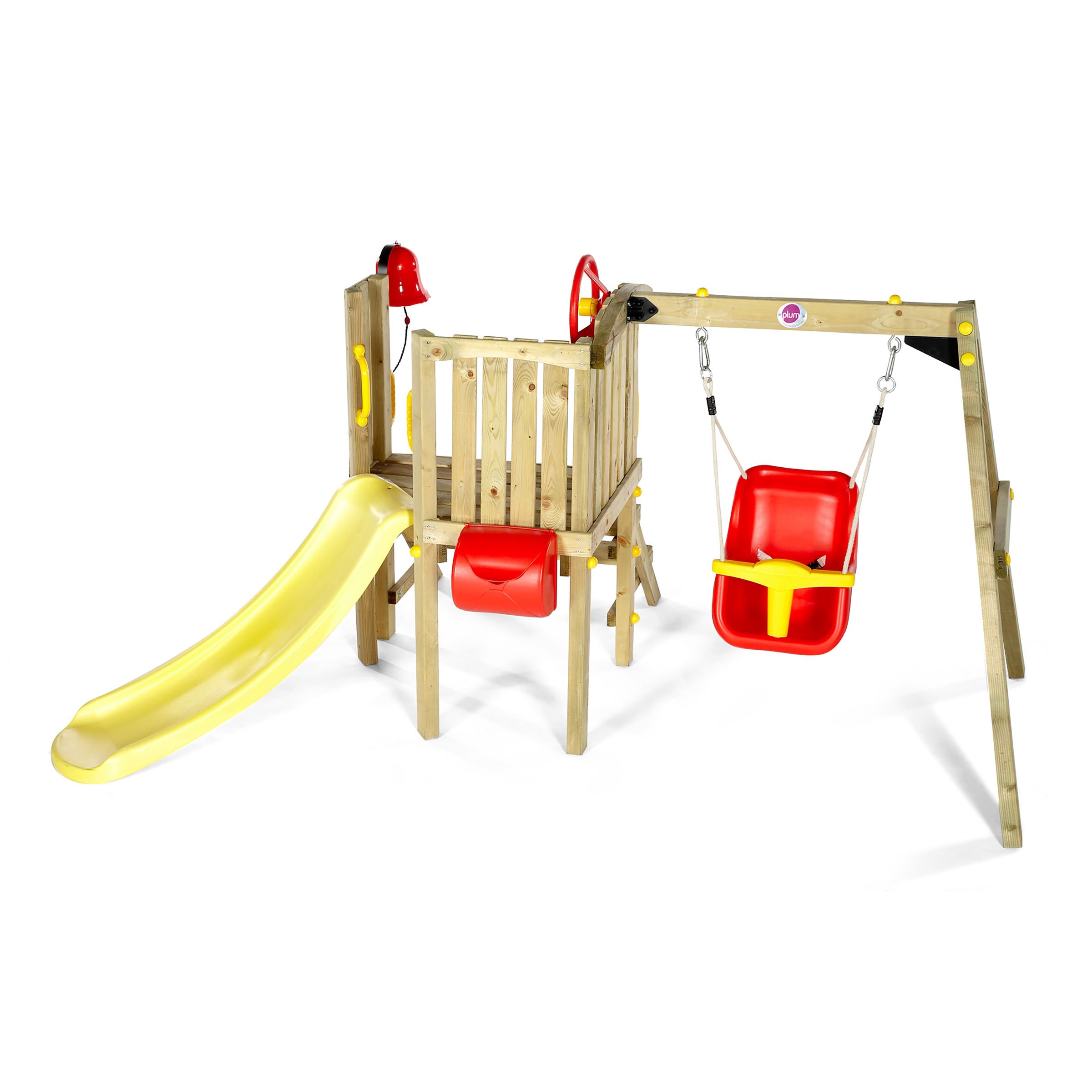 wooden play centre with slide