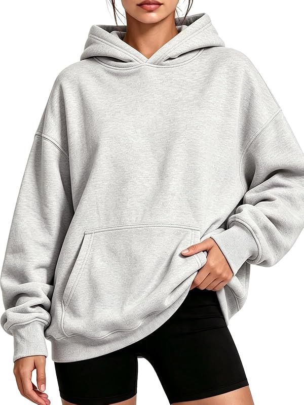 YARBCEN Womens Hoodies Oversized Sweatshirt with Pockets Gray M image 3
