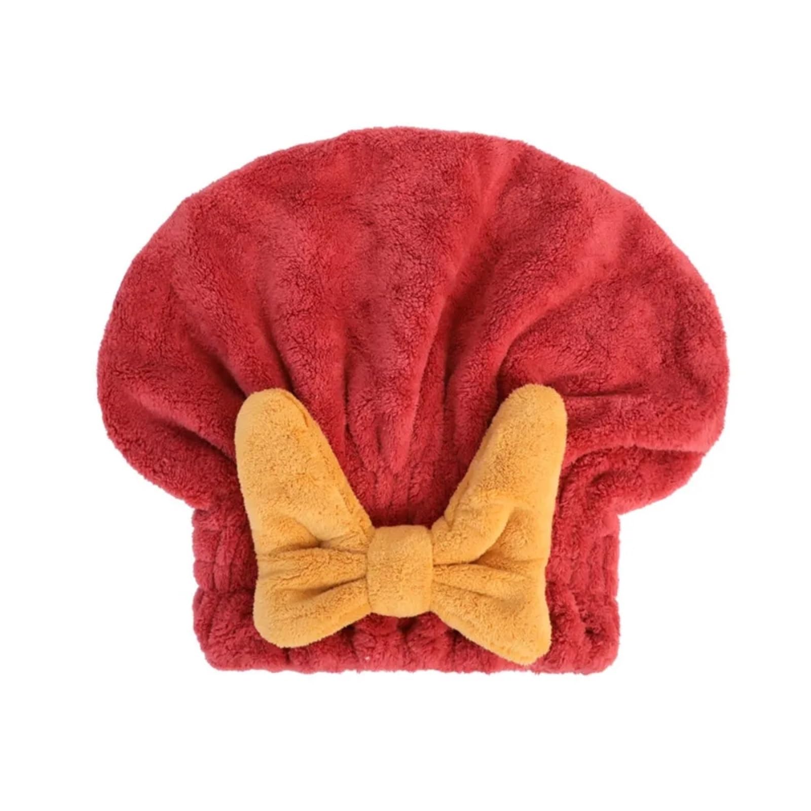 LUYSGBXR Hair Towel Hair Drying Cap Microfiber Super Absorbent Quick Dry With Bow Knot Elastic Band Turban Wrap For Women Bath Spa Travel(Red)