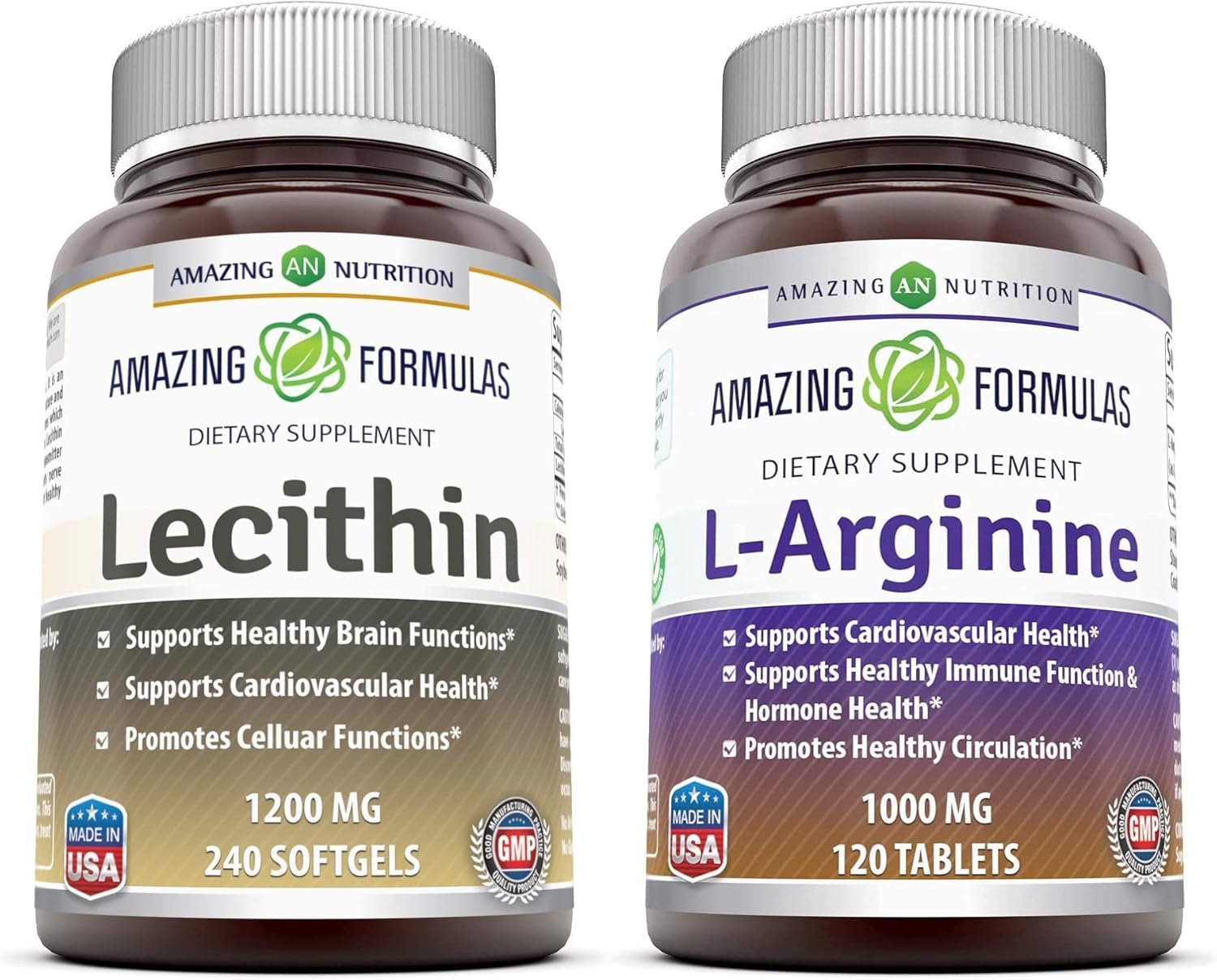 Amazing Nutrition Lecithin + LArginine (2 Products