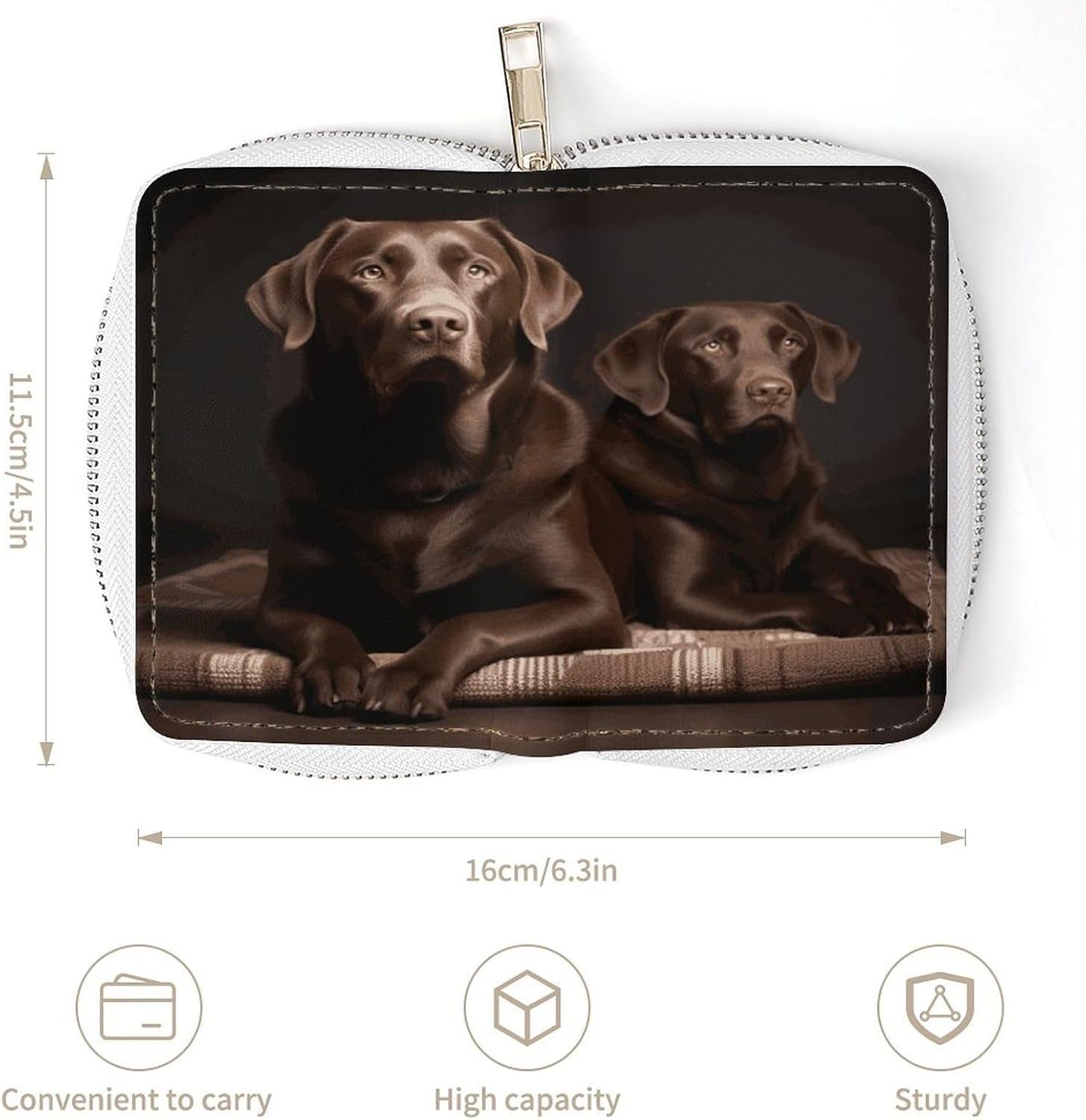 Brown Labrador Retriever Card Holder RFID Blocking,Credit Card Wallet for Women And Men,Card Case Organizer Bag with Zipper
