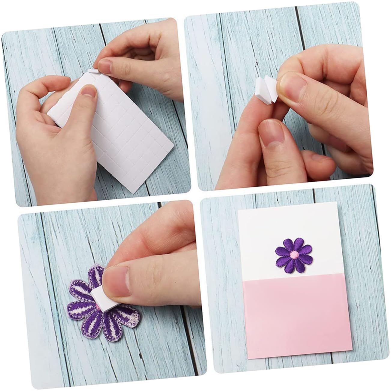 SEWACC 8 Pack Double-Sided Adhesive Foam Strips for Crafts Adhesive Foam Squares 6x6mm Double-Sided Tape Sheets