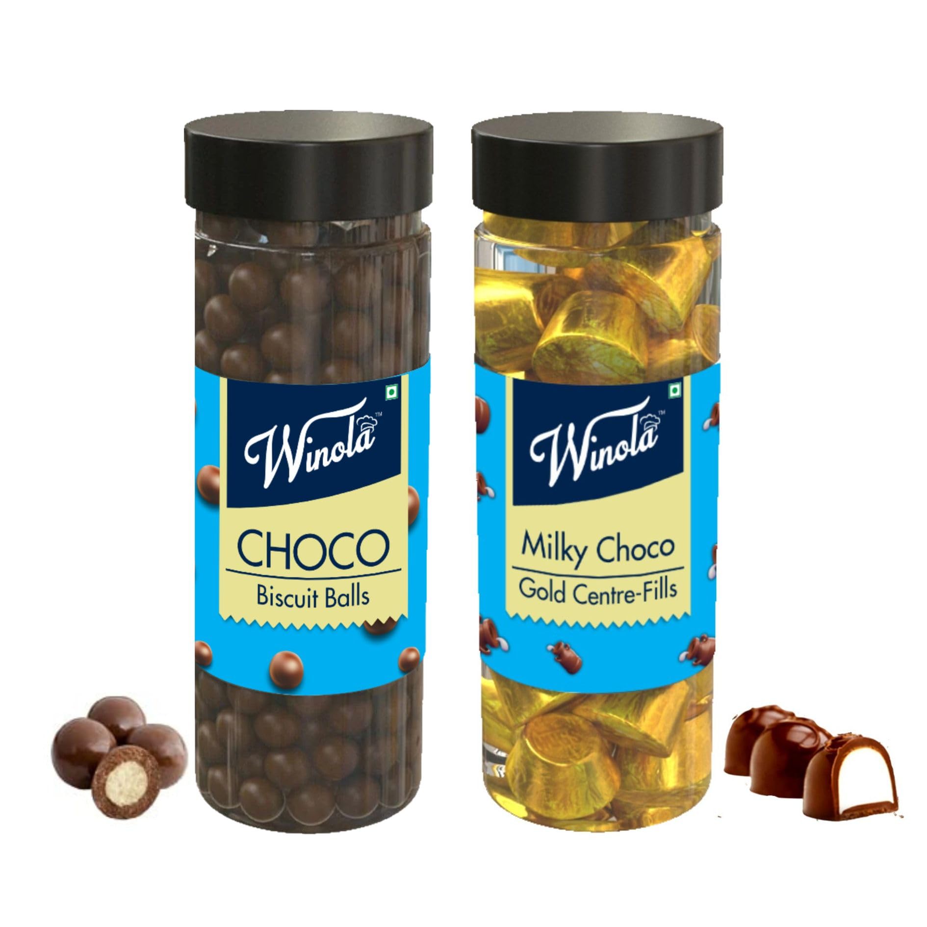 Winola Chocolate Gift Pack | Combo Of Choco Biscuit Balls, Milk Choco Gold, 290 Grams (Pack Of 2)