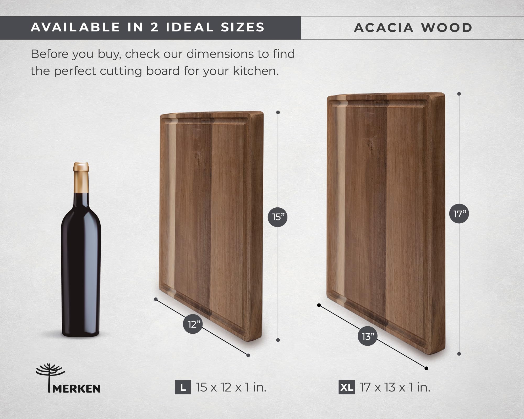 Tablas de cortar de madera de acacia de alta calidad para cocina, tabla de cortar de madera reversible con ranura para jugo, juego de tablas de cortar de madera extra grande y XL para carne, verduras,
