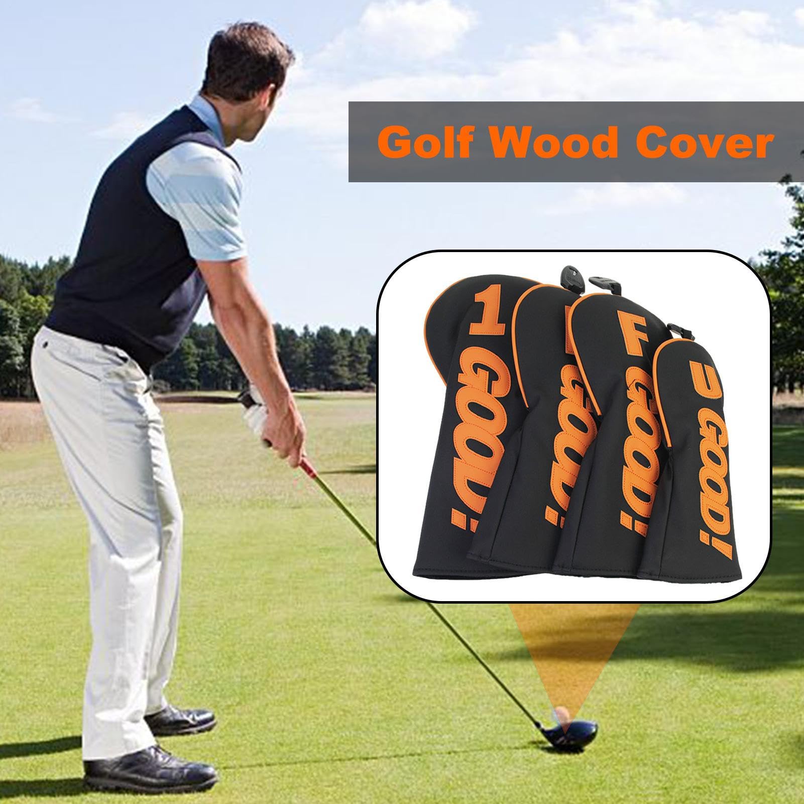 Funda para palo de golf, funda de piel sintética para cabeza de palo de golf, impermeable, accesorios deportivos portátiles para hombres y mujeres