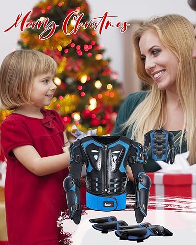 Miniatura 16 de StarknightMT Traje de armadura de motocicleta para niños, equipo de motocross, protector de pecho, columna vertebral, espalda, hombro, brazo, codo
