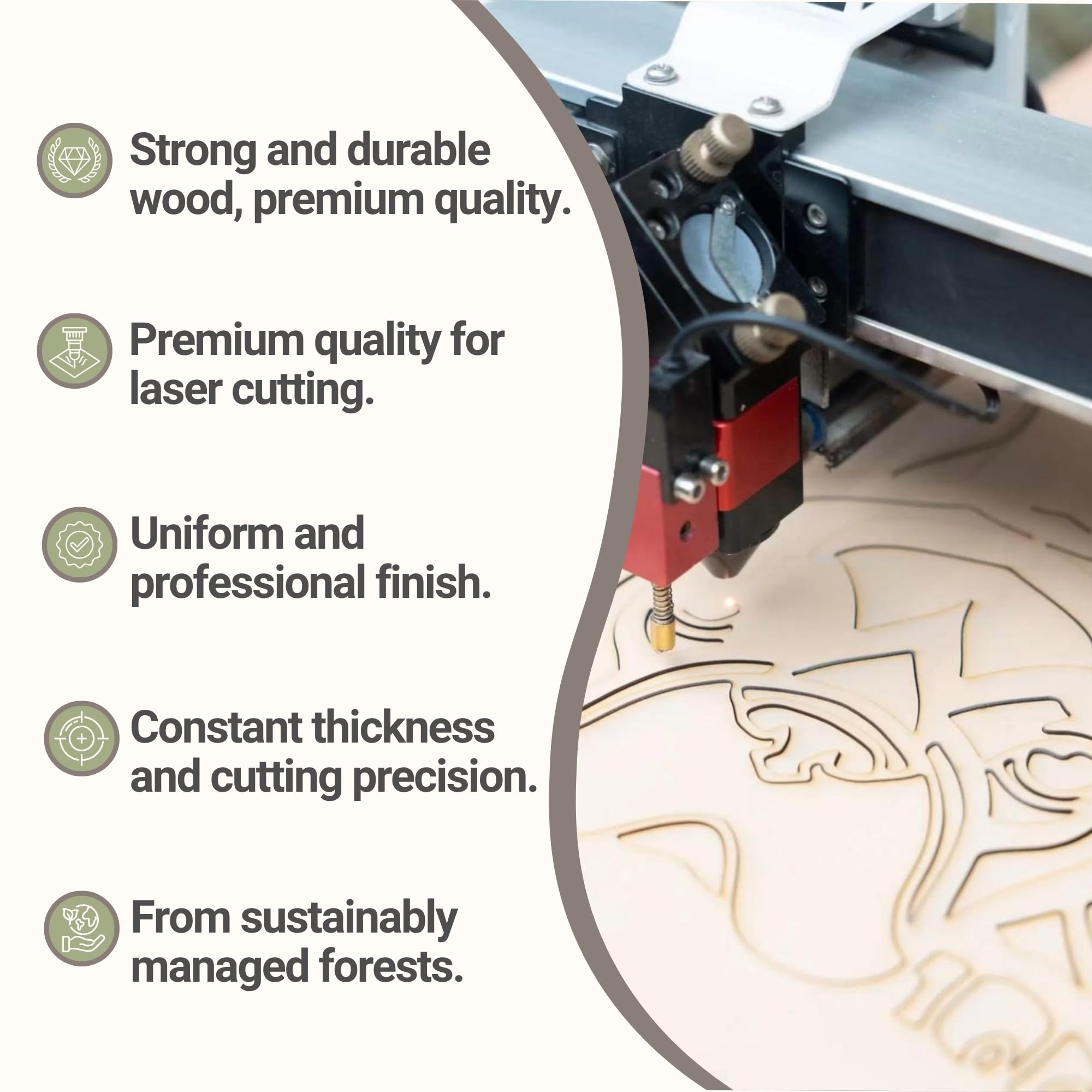 Ayurvana Pack 12 Placas MDF A4 3mm para Grabado Láser y Corte – Madera MDF para Manualidades DIY, Artesanía y Proyectos CNC – Tableros de Fibra de Madera Prensada Alta Densidad A4