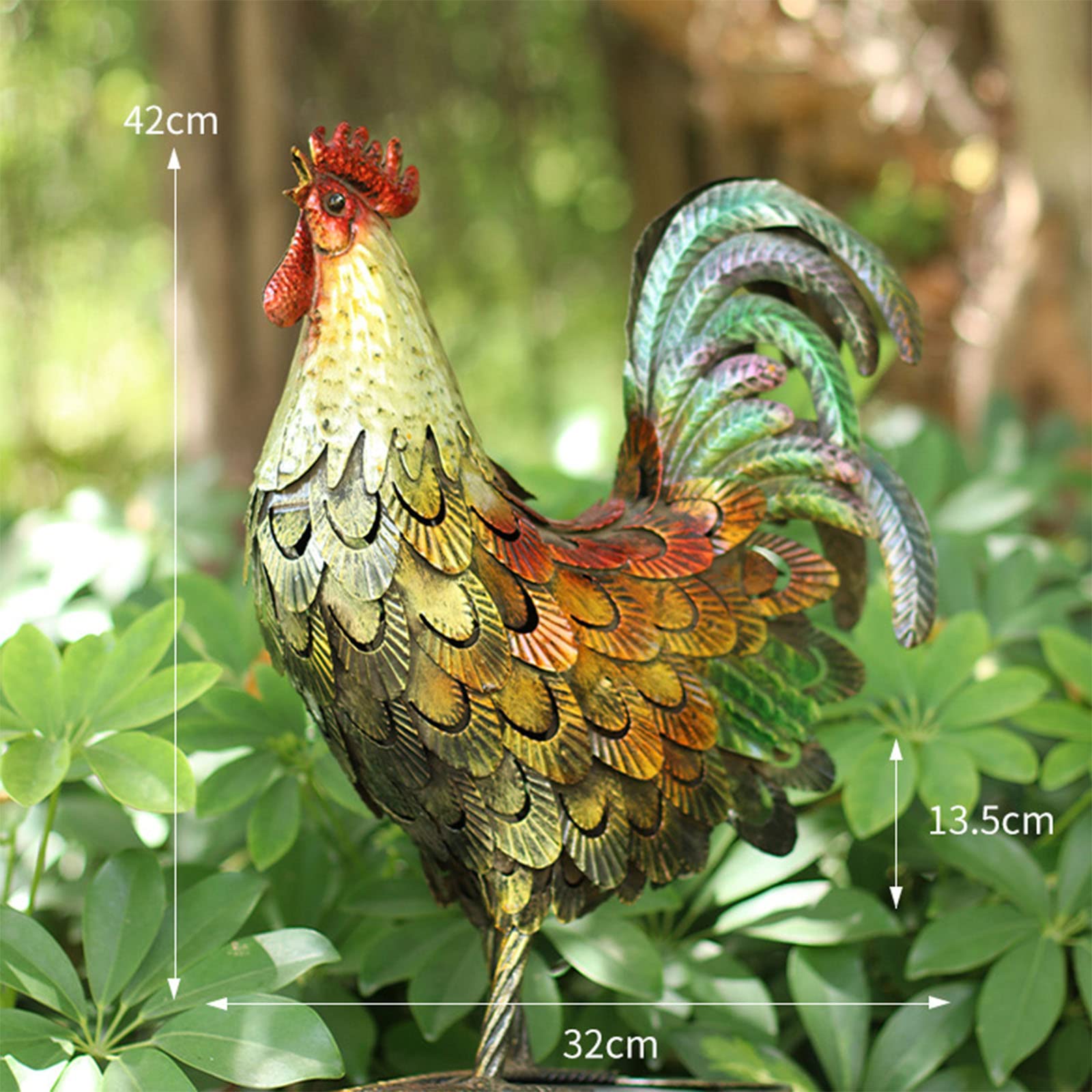 MECC Metallo Rooster Decor, Metallo Animal Yard Art Lawn Ornament Figures Artwork per Outdoor, Patio, cortile e Decorazione Domestica Della Cucina (golden)