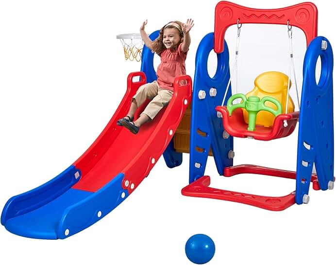 little tikes slide and swing