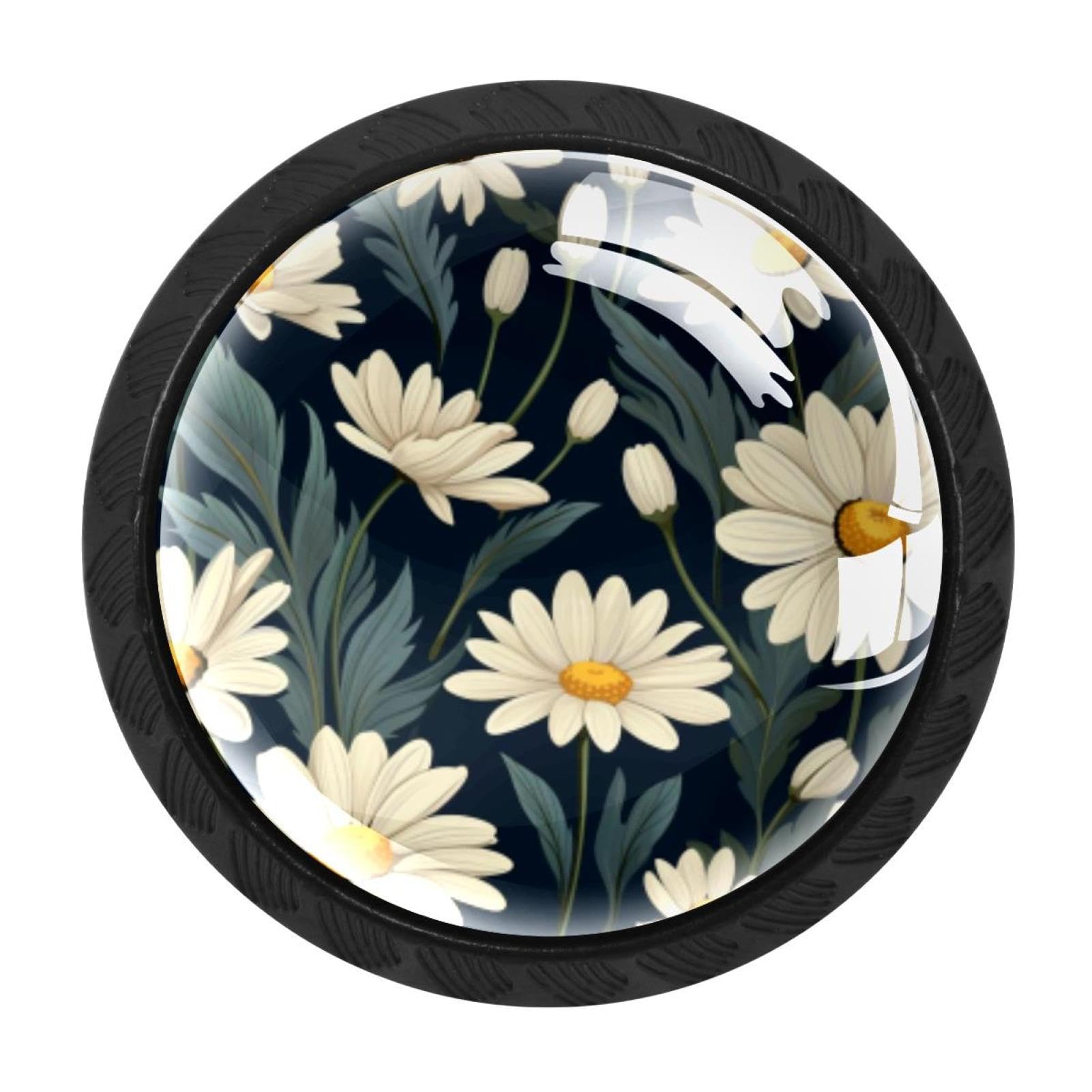 CHENZZZZ Daisy Drawer Knobs Pull Handle Crystal Glass Circle Shape Cabinet Drawer Pulls Cupboard Knobs with Screws for Kitchen Cupboard Dresser Wardrobe etc