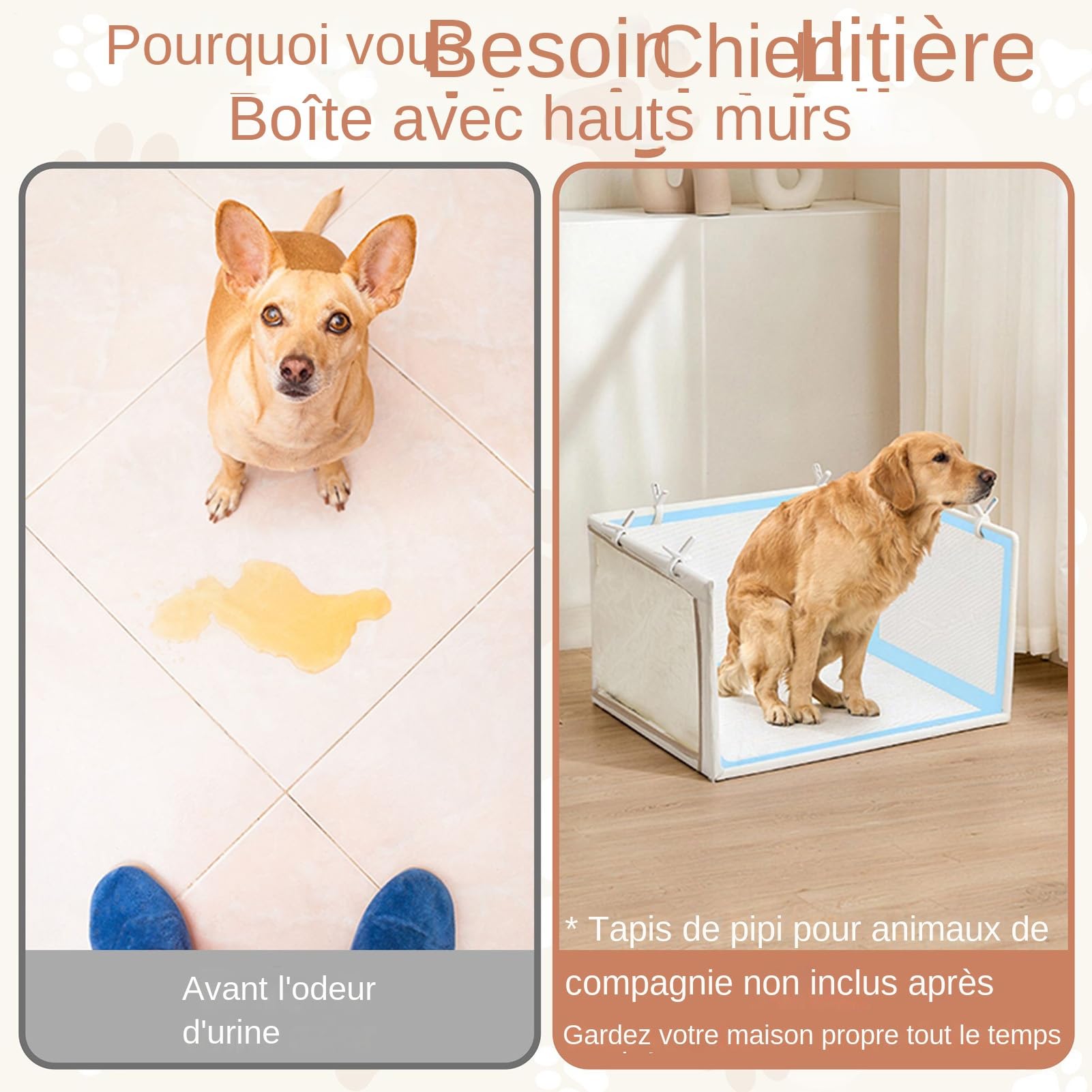 Bandeja Sanitaria Para Perros Interior Impermeable Con Paredes Altas Para | Estación para Hacer Pis en Interiores para Casa Apartamento Balcón Viajes Sala de Estar Entrenamiento