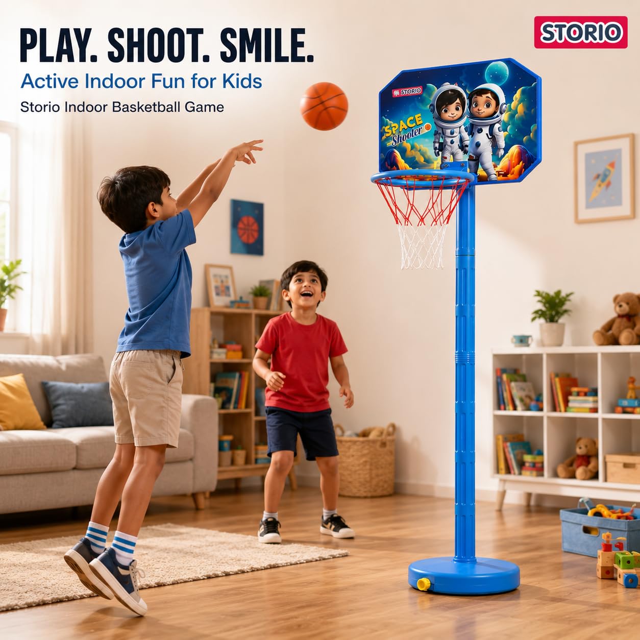 Storio Indoor Basketball Game - Kids Mini Hoop Playset -2