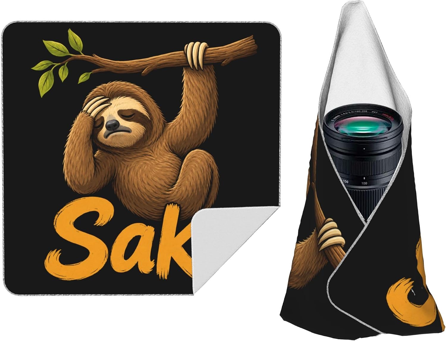 Camera Magic Wraps For Fox Sake Tired Hanging Sloth Graphic Vintage 14x14in