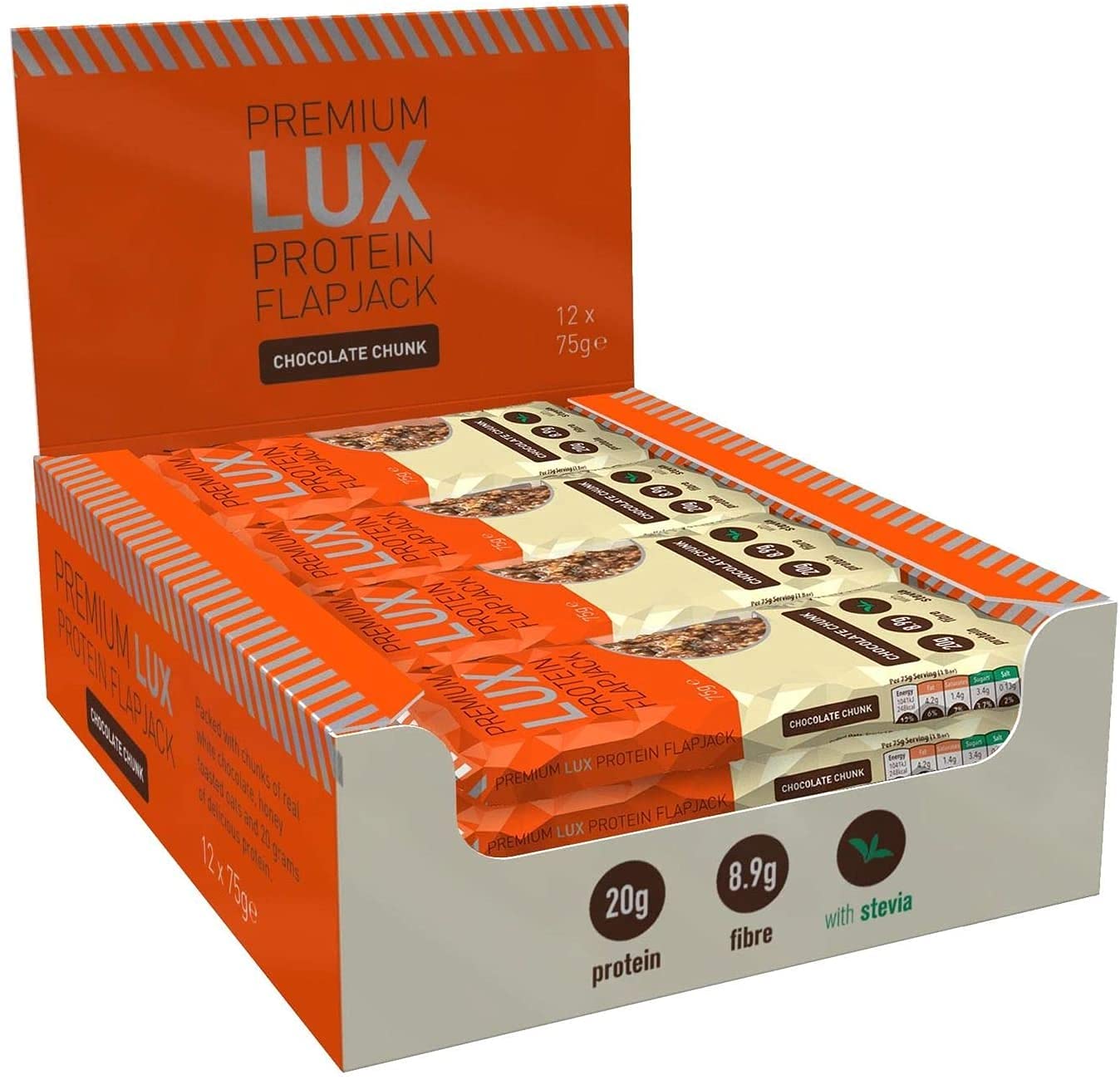 Flapjack Bar Chunk, Chocolate, 12 x 75g Bars