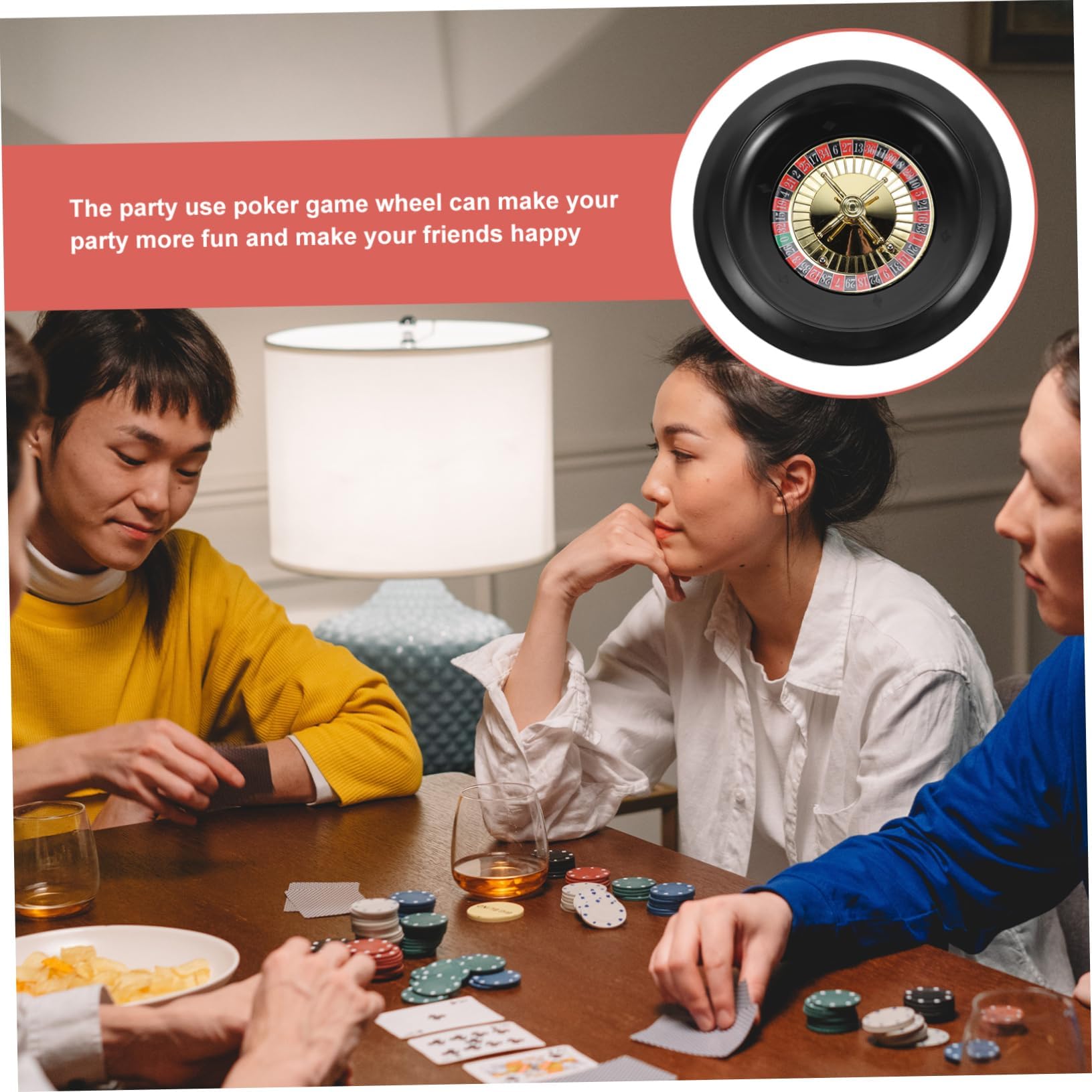 Tavolo da Roulette, Il Kit da Gioco Casinò con Set di Roulette 10" Contiene Una Ruota della in plastica, fiches, Carte, Un Layout in Feltro, for Serata Giochi a casa o Festa in Discoteca