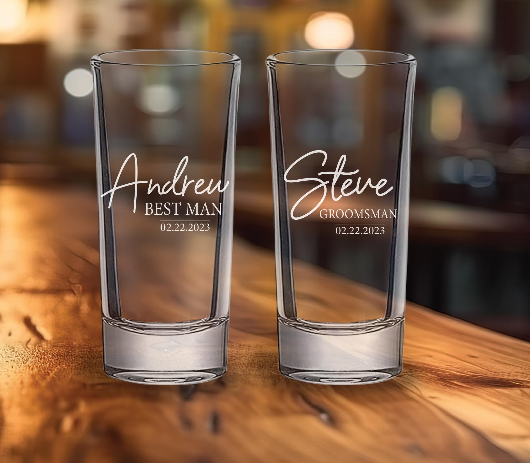 Designs by Kary Best Man Tequila Shot Glass Engraved Custom Name Wedding Groomsman Gift Personalized