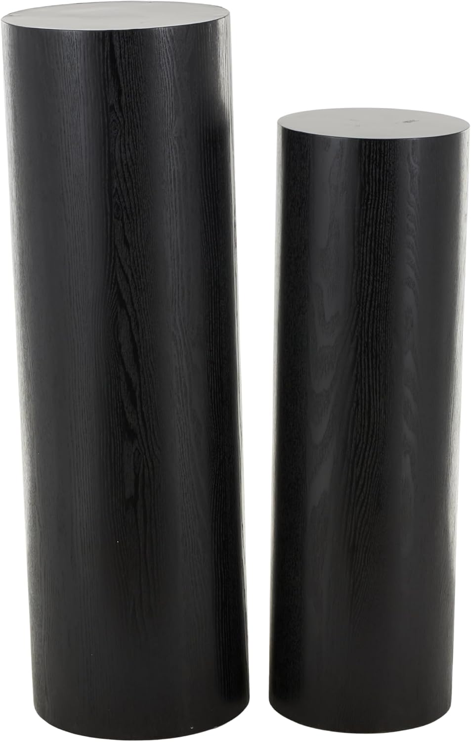 Deco 79 Wood Handmade Side End Pedestal Table Pedestal End Table, Set of 2 Side Table 40", 34" H, Black