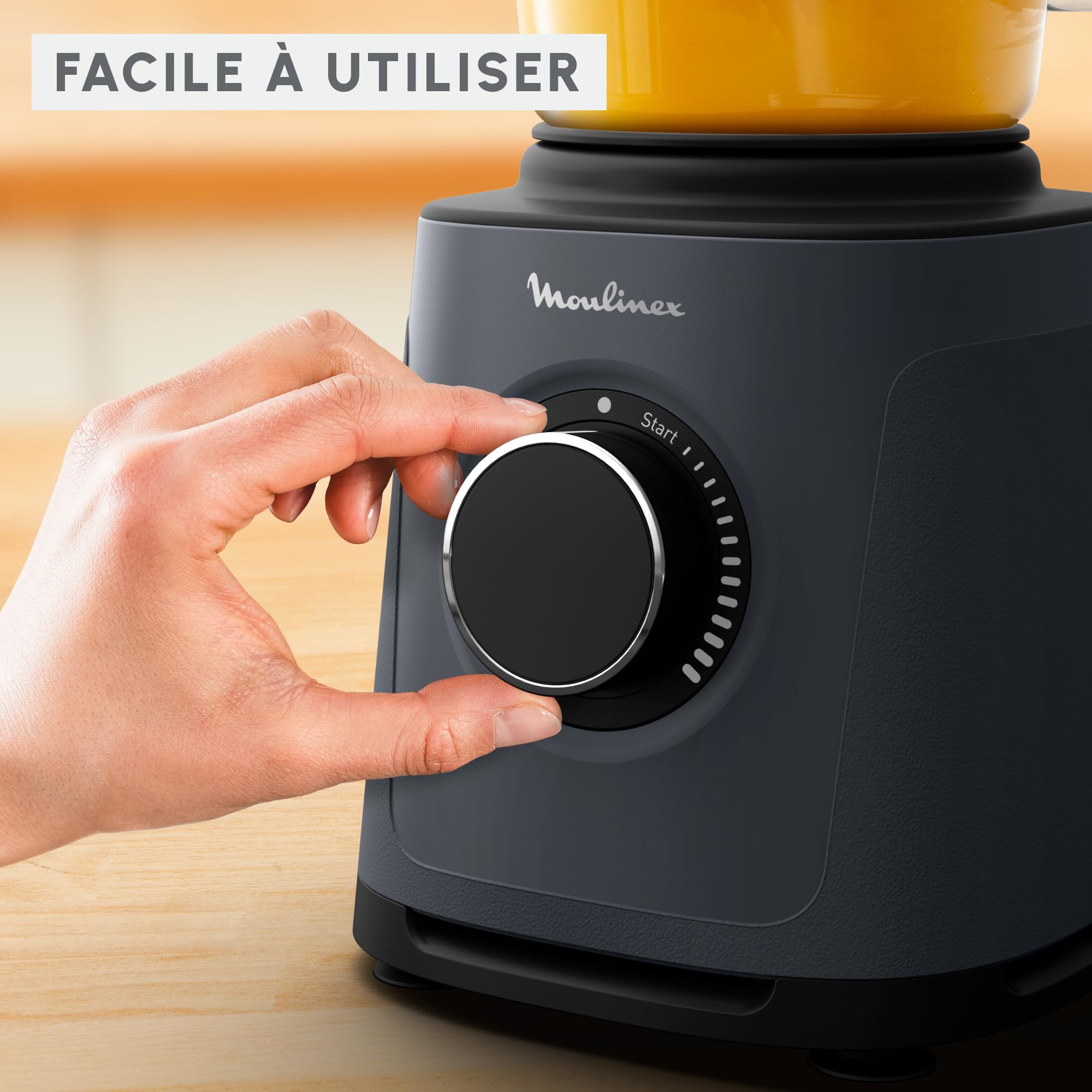 Moulinex PerfectMix Essential LM771BF0 blender o dużej prędkości, 1200 W, technologia z ostrzami Powelix, łatwy w czyszczeniu