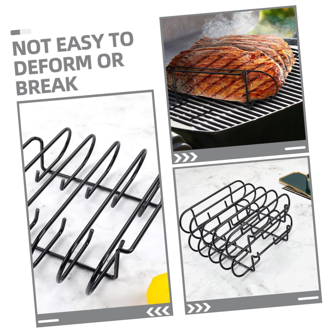 VICASKY Per Barbecue Portatile Supporto per Cottura all per Arrosti e Costolette Facile da Pulire e Resistente