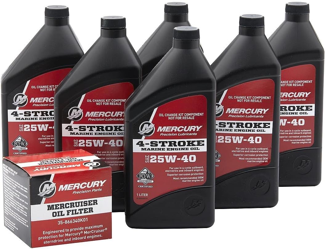 MERCURY 8M0182228 Sterndrive and Inboard Oil Change Kit for MerCruiser 4-Stroke Engines