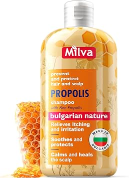 Milva Itchy Scalp Shampoo with Propolis - 200ml Honey Bee Soothing Shampoo for Irritated & Dry Scalp - Itchy Scalp Treatment & Anti Dandruff Solution - Strengthens, Prevents Breakage & Protect Hair