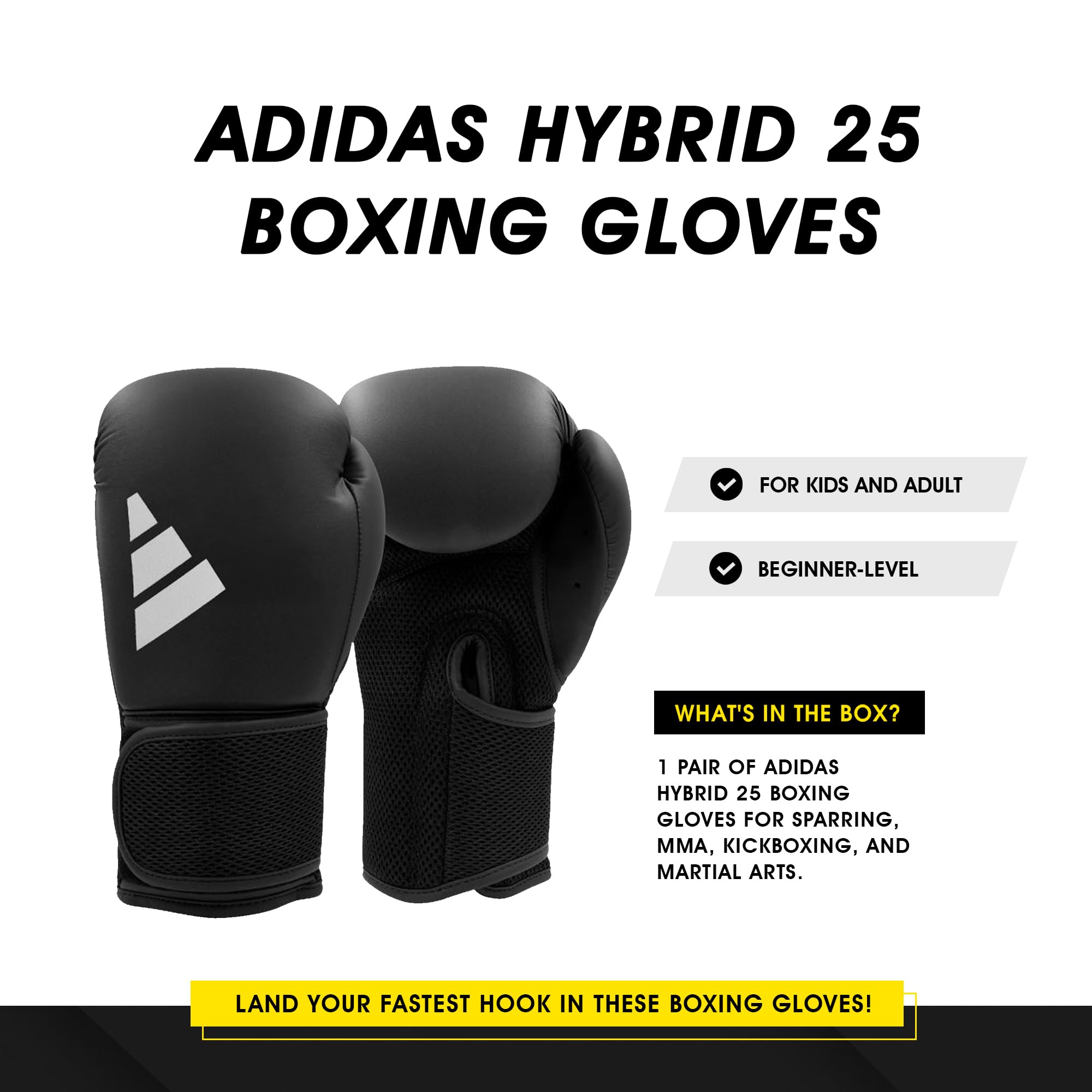 adidas Gants de Boxe Hybrid 25 - Modèle d'entrée de Gamme