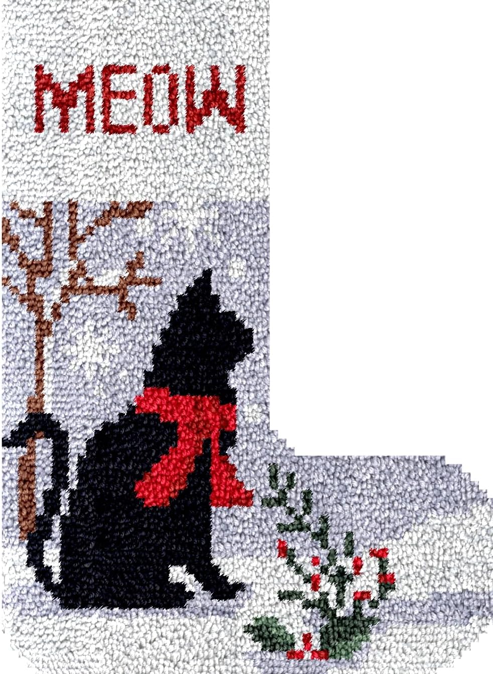 Numptain Latch Hook Kits for Adults,DIY Rug Kits Carpet Embroidery Sofa Cushion Christmas Stocking Pattern Color Printed Canvas,Beginners Handmade Needlework Crafts Home Decoration,15"x20.5" NT32