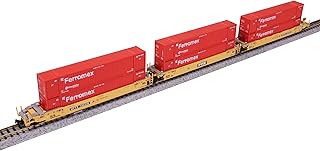 Kato USA, Inc. MAXI-IV Well Car w/Ferromex Containers, Red