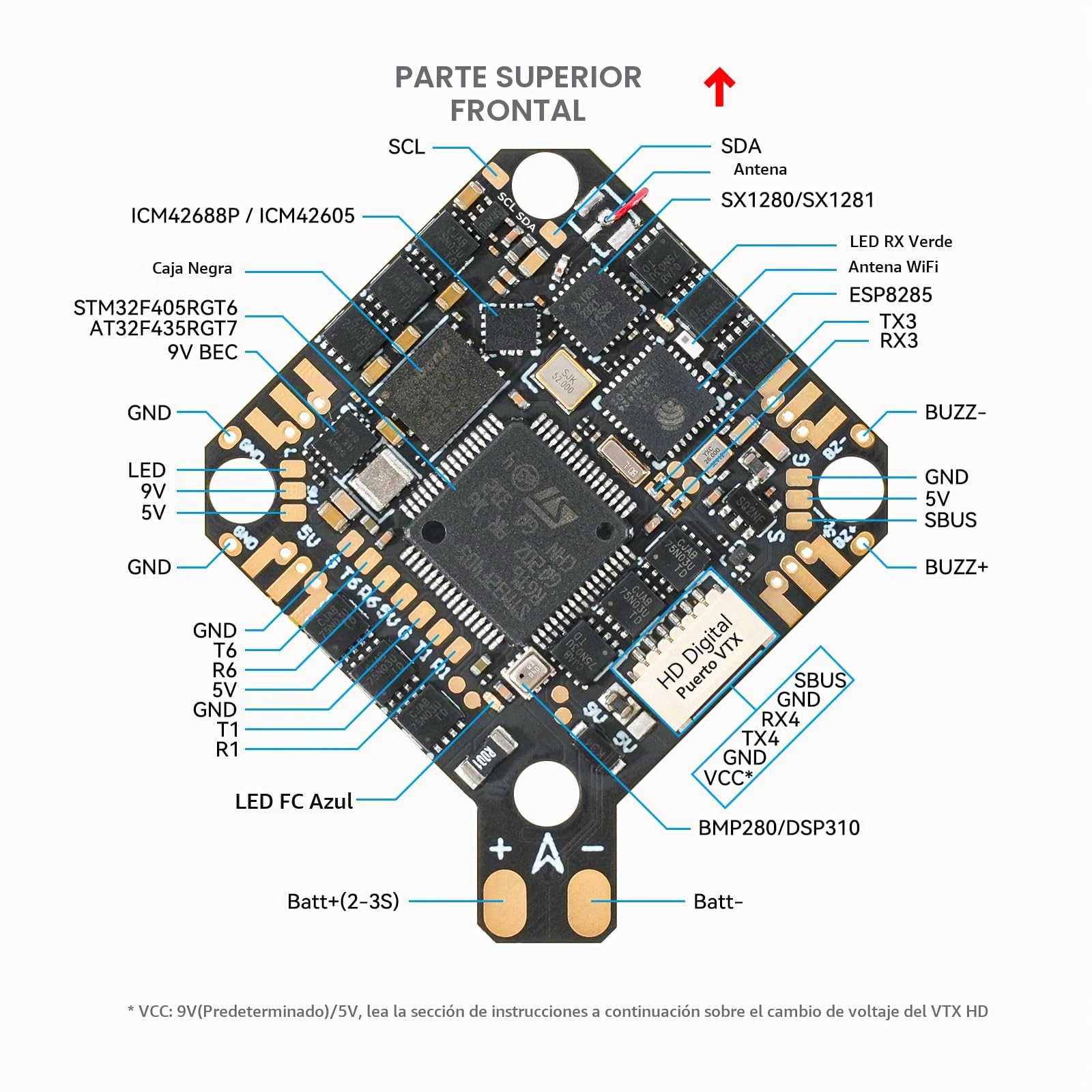 BETAFPV F4 2-3S 20A Brushless FC for HD Digital Drone Like Pavo20 Pro II | Compatible for HD VTX, O3 Air Unit wihout soldering, 2-3S FPV Drone, Integrate Serial ELRS 2.4G Receiver