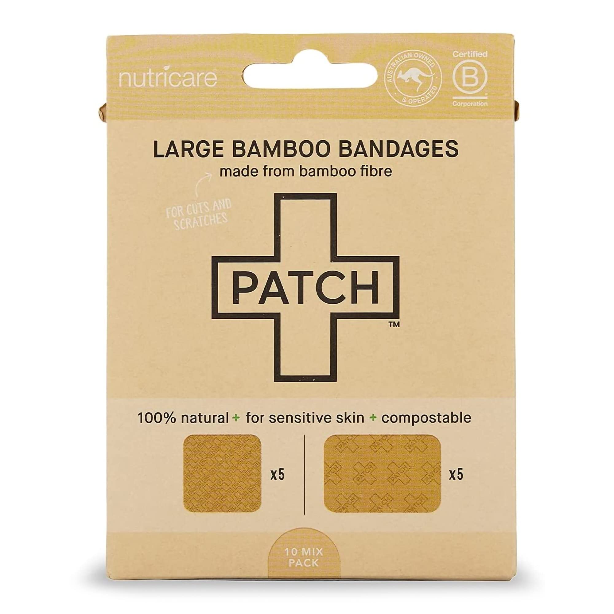 PATCHTan Bamboo Adhesive Bandage Sterile 2 X 3 Inch / 3 X 3 Inch 50 per Box