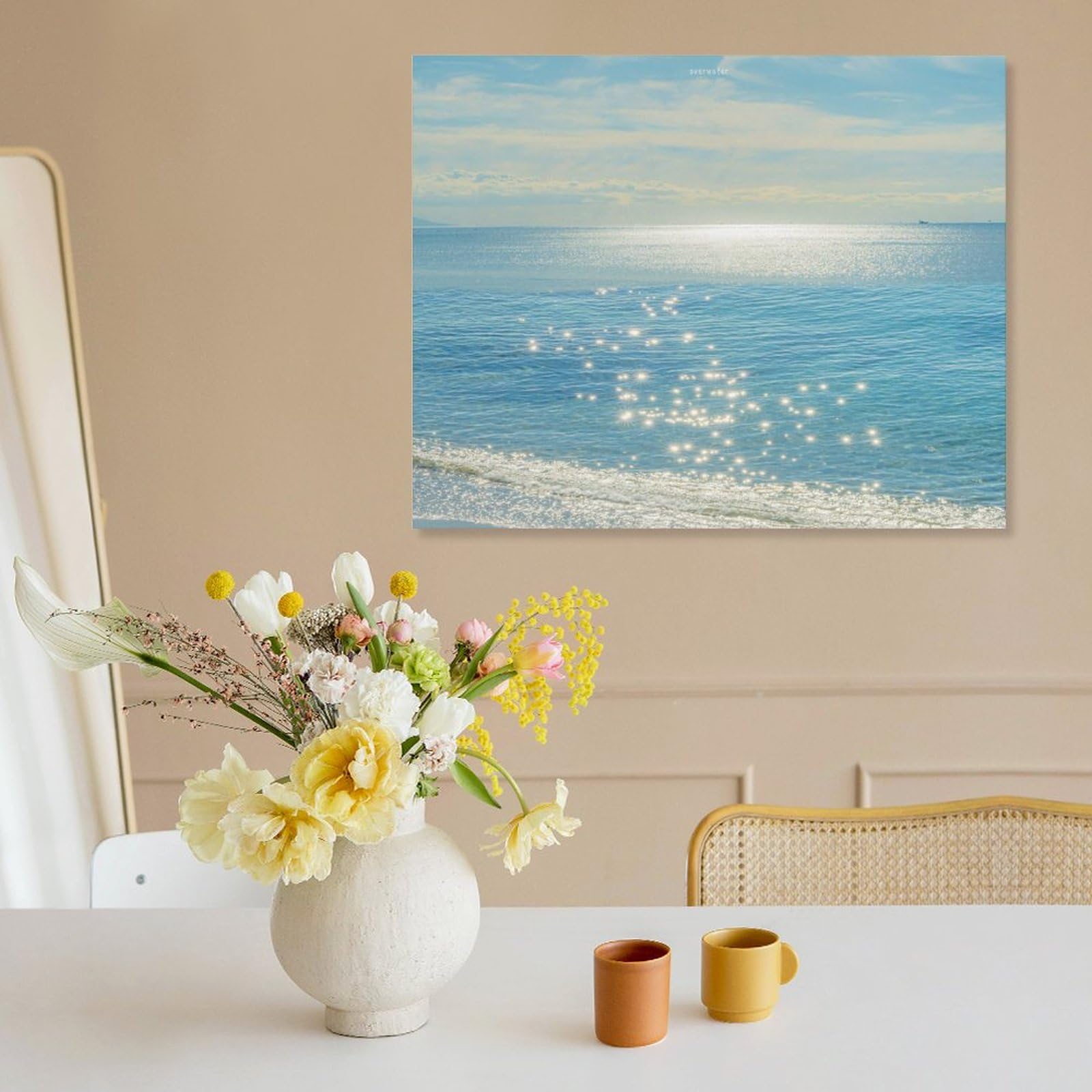 Amazon.co.jp: 絵画 きらきら輝く海インテリア 絵画 日本の写真 夢の