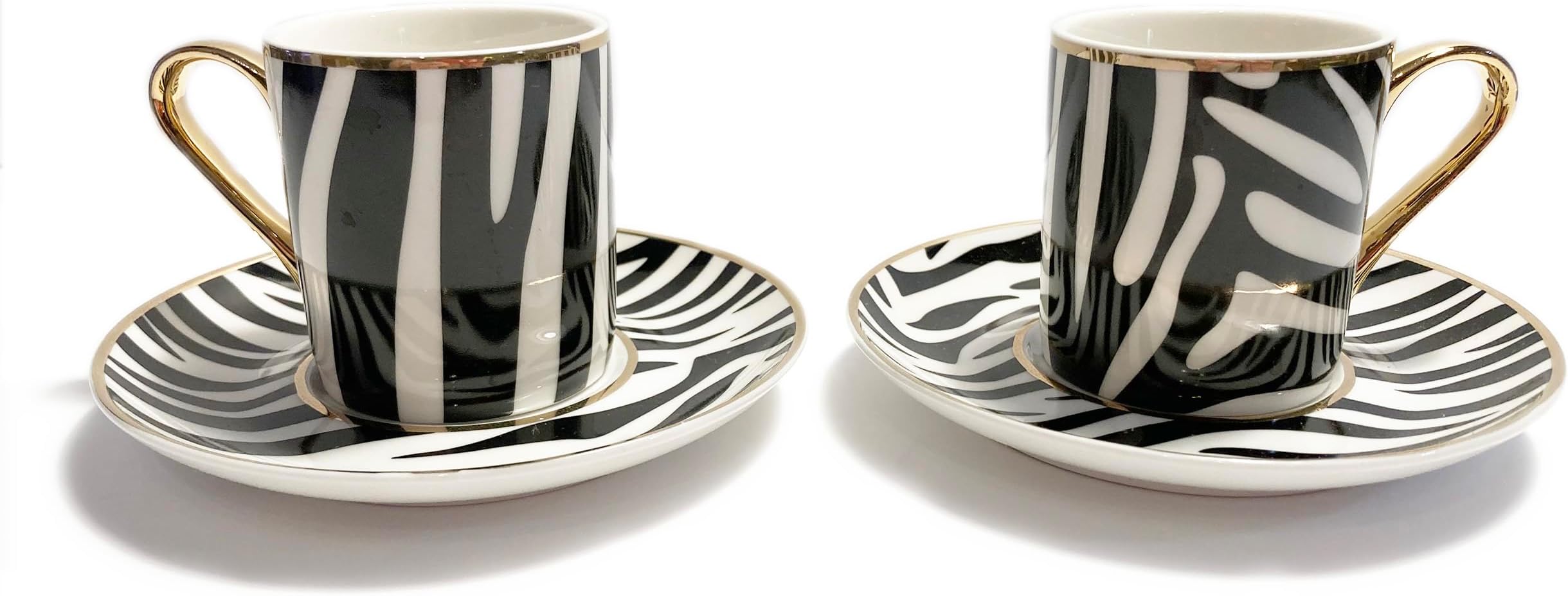 Amazon.com | Mazeology Espresso Cups Greek Key Design Bone China 2 Sets ...
