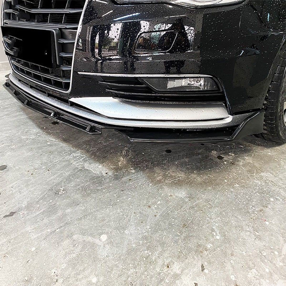 3 sztuki przedni zderzak samochodowy błyszczący Splitter dyfuzor Body Kit Spoiler jasny, dla, A3 2013-2017 czarny