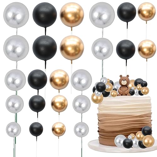 Gyufise 30 piezas de decoración para tartas de bola, con forma de bola, para magdalenas, decoración para tartas temáticas de oso, regalos de fiesta Gyufise 30 piezas de decoración para tartas de bola, con forma de bola, para magdalenas, decoración para tartas temáticas de oso, regalos de fiesta