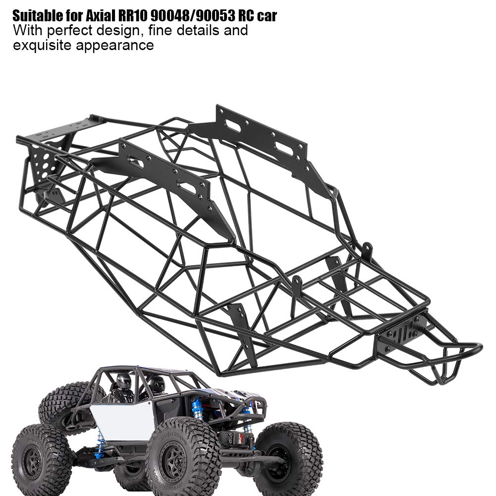 Klatka Bezpieczeństwa RC, Metalowa Klatka Bezpieczeństwa Samochodu RC Czarna Rama Pojazdu RC Pełna Rama Rurowa Podwozie Podwozia do Samochodu Axial RR10 90048/90053 RC