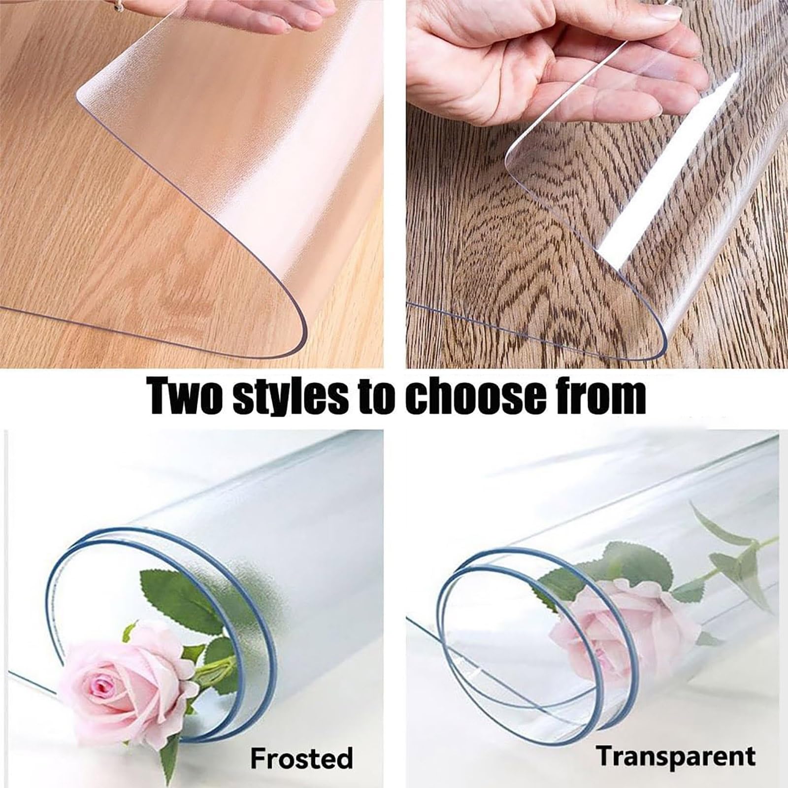 Sous-main Transparent 1.5 mm, Tapis de Bureau en PVC, Protecteur de table pour Bureau, Maison, école(Transparent,70 cm × 180 cm（ 28'' x 71'' ）)